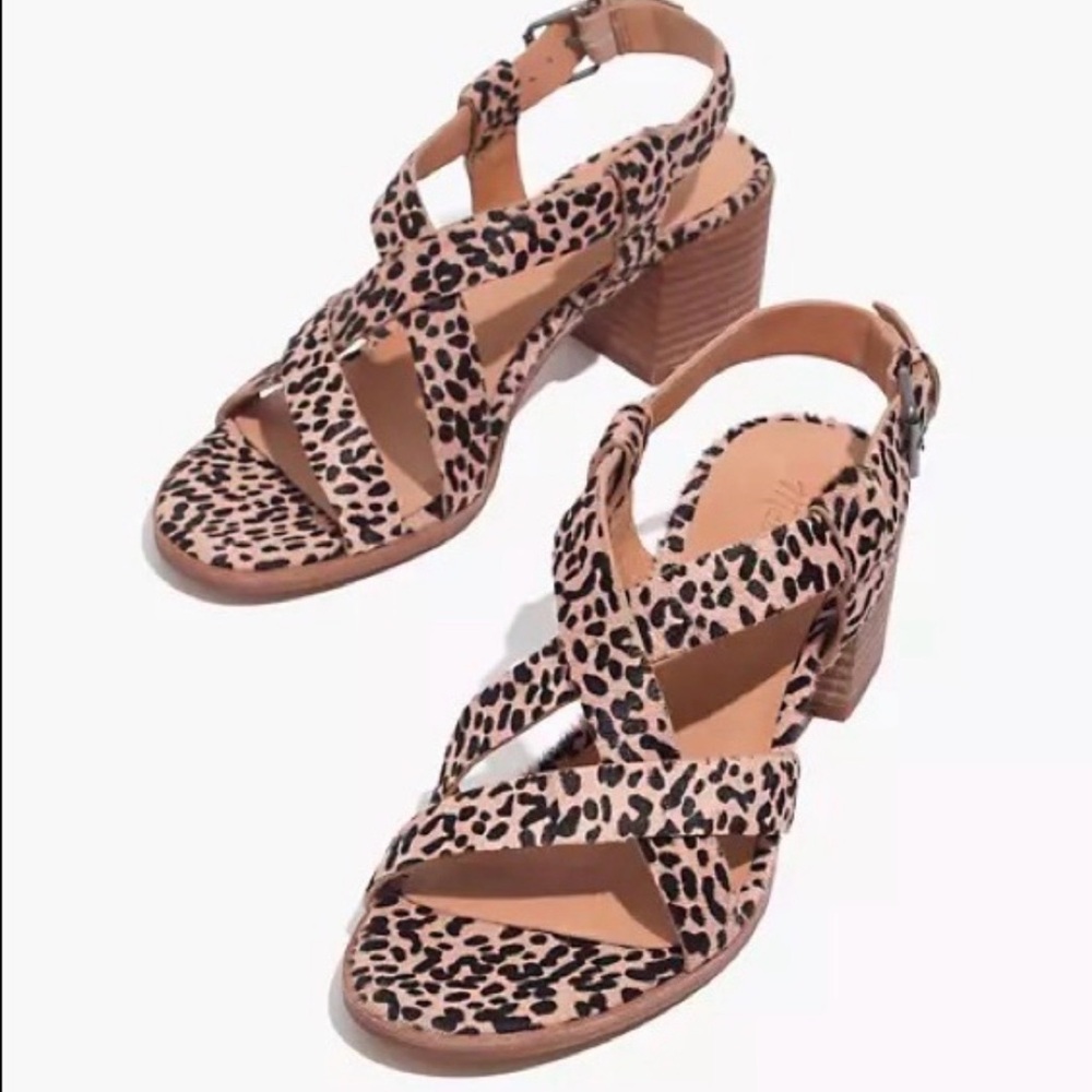 Madewell Alyssa Real Calf Hair Cheetah Sandals — Size 7
